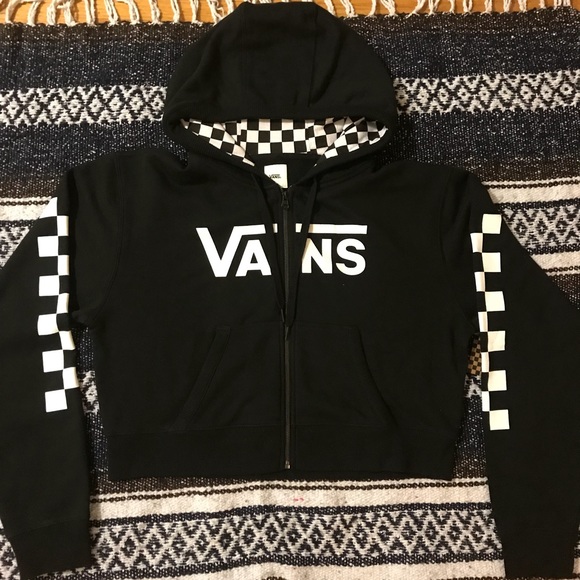 vans checkered sleeve hoodie